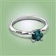 2 - Kiona 0.95 ctw (6.50 mm) Round London Blue Topaz Square Edge Shank Solitaire Engagement Ring 