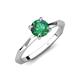 3 - Kiona 1.00 ctw (6.50 mm) Round Lab Created Alexandrite Square Edge Shank Solitaire Engagement Ring 