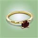 2 - Kiona 1.05 ctw (6.50 mm) Round Red Garnet Square Edge Shank Solitaire Engagement Ring 