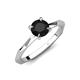 3 - Kiona 1.00 ctw (6.50 mm) Round Black Diamond Square Edge Shank Solitaire Engagement Ring 