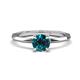 1 - Kiona 0.80 ctw (6.50 mm) Round Blue Diamond Square Edge Shank Solitaire Engagement Ring 
