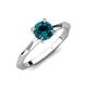 3 - Kiona 0.80 ctw (6.50 mm) Round Blue Diamond Square Edge Shank Solitaire Engagement Ring 