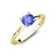 3 - Kiona 0.92 ctw (6.50 mm) Round Tanzanite Square Edge Shank Solitaire Engagement Ring 