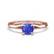 1 - Kiona 0.92 ctw (6.50 mm) Round Tanzanite Square Edge Shank Solitaire Engagement Ring 