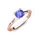 3 - Kiona 0.92 ctw (6.50 mm) Round Tanzanite Square Edge Shank Solitaire Engagement Ring 