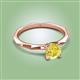 2 - Kiona 0.80 ctw (6.50 mm) Round Yellow Diamond Square Edge Shank Solitaire Engagement Ring 