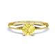 1 - Kiona 0.95 ctw (6.00 mm) Round Yellow Sapphire Square Edge Shank Solitaire Engagement Ring 