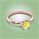 2 - Kiona 0.95 ctw (6.00 mm) Round Yellow Sapphire Square Edge Shank Solitaire Engagement Ring 