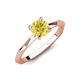 3 - Kiona 0.95 ctw (6.00 mm) Round Yellow Sapphire Square Edge Shank Solitaire Engagement Ring 