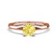 1 - Kiona 0.95 ctw (6.00 mm) Round Yellow Sapphire Square Edge Shank Solitaire Engagement Ring 
