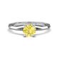1 - Kiona 0.95 ctw (6.00 mm) Round Yellow Sapphire Square Edge Shank Solitaire Engagement Ring 