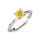 3 - Kiona 0.95 ctw (6.00 mm) Round Yellow Sapphire Square Edge Shank Solitaire Engagement Ring 