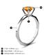 4 - Kiona 0.87 ctw (6.50 mm) Round Citrine Square Edge Shank Solitaire Engagement Ring 