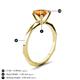 4 - Kiona 0.87 ctw (6.50 mm) Round Citrine Square Edge Shank Solitaire Engagement Ring 