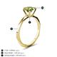 4 - Kiona 1.10 ctw (6.50 mm) Round Peridot Square Edge Shank Solitaire Engagement Ring 