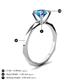 4 - Kiona 0.95 ctw (6.50 mm) Round Blue Topaz Square Edge Shank Solitaire Engagement Ring 