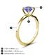 4 - Kiona 0.92 ctw (6.50 mm) Round Tanzanite Square Edge Shank Solitaire Engagement Ring 