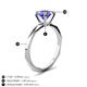 4 - Kiona 0.92 ctw (6.50 mm) Round Tanzanite Square Edge Shank Solitaire Engagement Ring 
