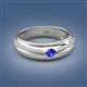 2 - Mateo 0.16 ct (3.50 mm) Round Tanzanite Bezel Set Solitaire Men Wedding Ring 