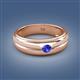 2 - Mateo 0.16 ct (3.50 mm) Round Tanzanite Bezel Set Solitaire Men Wedding Ring 