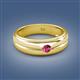 2 - Mateo 0.15 ct (3.50 mm) Round Pink Tourmaline Bezel Set Solitaire Men Wedding Ring 