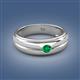 2 - Mateo 0.17 ct (3.50 mm) Round Emerald Bezel Set Solitaire Men Wedding Ring 