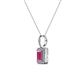 2 - Lilian 0.80 ctw (6x4 mm) Emerald Cut Pink Sapphire and Round Natural Diamond Halo Pendant 