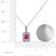 4 - Lilian 0.80 ctw (6x4 mm) Emerald Cut Pink Sapphire and Round Natural Diamond Halo Pendant 