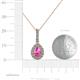 4 - Quy 0.96 ctw (6x4 mm) Pear Shape Pink Sapphire and Round Natural Diamond Teardrop Halo Pendant 