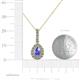 4 - Quy 0.81 ctw (6x4 mm) Pear Shape Tanzanite and Round Natural Diamond Teardrop Halo Pendant 