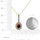 4 - Quy 0.88 ctw (6x4 mm) Pear Shape Ruby and Round Natural Diamond Teardrop Halo Pendant 