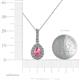 4 - Quy 0.81 ctw (6x4 mm) Pear Shape Pink Tourmaline and Round Natural Diamond Teardrop Halo Pendant 