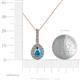 4 - Quy 0.86 ctw (6x4 mm) Pear Shape London Blue Topaz and Round Natural Diamond Teardrop Halo Pendant 