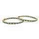 3 - Carisa 6.61 ctw (2.70 mm) Inside Outside Round Green Garnet and Natural Diamond Eternity Hoop Earrings 