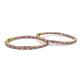 3 - Carisa 6.61 ctw (2.70 mm) Inside Outside Round Rhodolite Garnet and Natural Diamond Eternity Hoop Earrings 