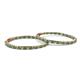 3 - Carisa 6.61 ctw (2.70 mm) Inside Outside Round Green Garnet and Natural Diamond Eternity Hoop Earrings 