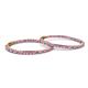 3 - Carisa 3.30 ctw (2.70 mm) Inside Outside Round Pink Sapphire and Lab Grown Diamond Eternity Hoop Earrings 