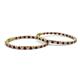 3 - Carisa 3.30 ctw (2.70 mm) Inside Outside Round Red Garnet and Lab Grown Diamond Eternity Hoop Earrings 
