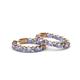 2 - Carisa 10.92 ctw (4.50 mm) Inside Outside Round Tanzanite and Natural Diamond Eternity Hoop Earrings 