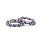 2 - Carisa 11.38 ctw (4.50 mm) Inside Outside Round Amethyst and Natural Diamond Eternity Hoop Earrings 