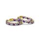 2 - Carisa 11.38 ctw (4.50 mm) Inside Outside Round Amethyst and Natural Diamond Eternity Hoop Earrings 
