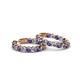 2 - Carisa 11.38 ctw (4.50 mm) Inside Outside Round Iolite and Natural Diamond Eternity Hoop Earrings 