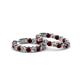 2 - Carisa 11.98 ctw (4.50 mm) Inside Outside Round Red Garnet and Natural Diamond Eternity Hoop Earrings 