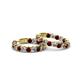 2 - Carisa 11.98 ctw (4.50 mm) Inside Outside Round Red Garnet and Natural Diamond Eternity Hoop Earrings 