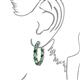 3 - Carisa 10.88 ctw (4.50 mm) Inside Outside Round Lab Created Emerald and Lab Grown Diamond Eternity Hoop Earrings 