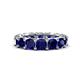 1 - Luna 7.04 ctw (4.00 mm) Cushion Shape Lab Created Blue Sapphire U Prong Eternity Band 