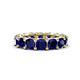 1 - Luna 7.04 ctw (4.00 mm) Cushion Shape Lab Created Blue Sapphire U Prong Eternity Band 