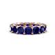 1 - Luna 7.04 ctw (4.00 mm) Cushion Shape Lab Created Blue Sapphire U Prong Eternity Band 