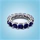 2 - Luna 7.04 ctw (4.00 mm) Cushion Shape Lab Created Blue Sapphire U Prong Eternity Band 