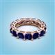 2 - Luna 7.04 ctw (4.00 mm) Cushion Shape Lab Created Blue Sapphire U Prong Eternity Band 